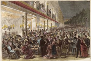 Café auf den Grands Boulevards an einem Sommerabend 1869 - Paris - Café auf den Grands Boulevards an einem Sommerabend - 1869 von Unknown artist
