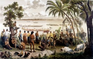 Kanu-Rennen in Bassac, Laos. Atlas der Erkundungsreise nach Indochina in den Jahren 1866 - 1868, herausgegeben von F. Garnier von Unknown artist