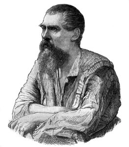 Captain Richard Burton, britischer Entdecker, Schriftsteller, Soldat und Diplomat - Porträt des britischen Entdeckers, Schriftstellers und Linguisten Sir Richard Francis Burton (1821-1890) - Gravur in „Picturesque History of Great Voyages in the Nineteenth von Unknown artist