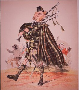 Karikatur eines Hochlandpfeifers von Unknown artist