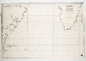 Karte des Atlantischen Ozeans südlich des Äquators
