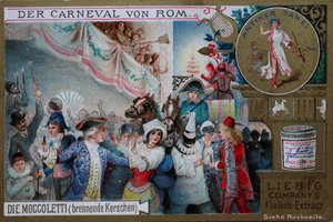 Sammlerbilderserie Der Karneval von Rom, die Moccoletti, brennende Kerzen von Unknown artist