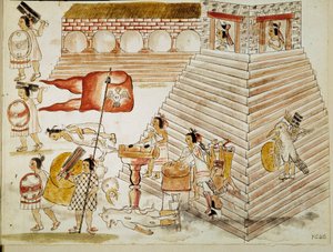 Eroberung von Mexiko: Zerstörung von Tenochtitlan, Hauptstadt des Aztekenreiches, durch die Armeen des Eroberers Hernan Cortes (Hernando Cortez) (1485-1547) am 24.06.1520 von Unknown artist