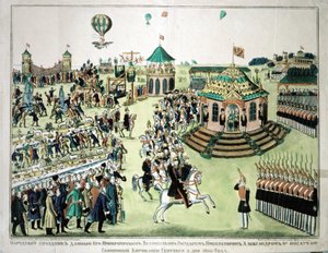Krönung von Zar Alexander II in Moskau im Jahr 1855 - Volksbild, Sammlung Dollfus von Unknown artist