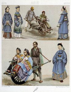 Kostüme und Transport in China von Unknown artist