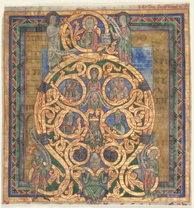 Ausschnitt aus einem Antiphonar: Initiale A[spiciens a longe]: Der Baum Jesse von Unknown artist
