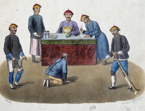 Alltagsleben der Chinesen - Justiz: Vor einem Magistrat verhindert, 19. Jahrhundert von Unknown artist