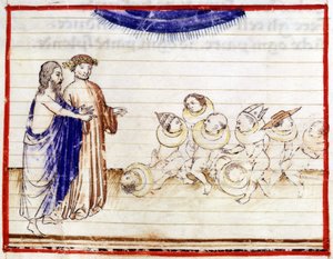 Dante und Virgil in „Die Göttliche Komödie“ von Dante Alighieri. Hölle, Gesang VII