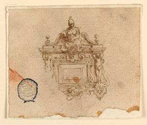 Entwurf für Anhänger mit Frau im Helm von Unknown artist