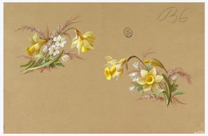 Design für Tapeten und Textilien: Blumen von Unknown artist
