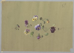Entwurf für Tapeten und Textilien: Blumen von Unknown artist