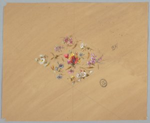 Entwurf für Tapeten und Textilien: Blumen von Unknown artist
