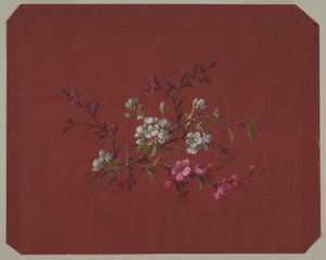 Entwurf für Tapeten und Textilien: Blumen von Unknown artist