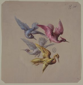Entwürfe für Tapeten und Textilien: Vögel von Unknown artist