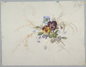 Entwürfe für Tapeten und Textilien: Blumen