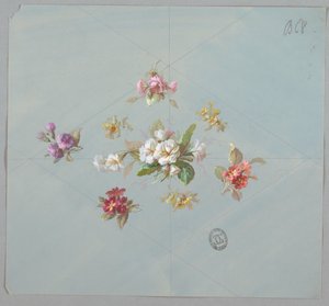 Entwürfe für Tapeten und Textilien: Blumen von Unknown artist