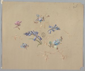Entwürfe für Tapeten und Textilien: Blumen von Unknown artist