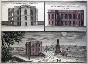 Verschiedene Ansichten des astronomischen Observatoriums von Paris im Jahr 1700. von Unknown artist