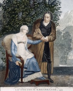 Doktor Embossed (vor einer kranken Frau) von Unknown artist