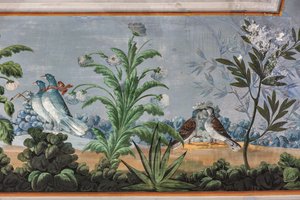 Tauben und Blumen (Detail)