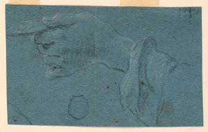 Studie einer linken Hand, die eine kleine Scheibe hält von Unknown artist