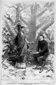 Duett des dritten Akts mit der Sängerin Marie van Zandt aus der Oper „Lakme“ von Leo Delibes, Edmond Gondinet und Philippe Gille, erstmals aufgeführt am 14. April 1883 an der Opéra Comique in Paris. In „Le Monde illustré“ 1883