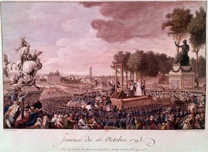 Hinrichtung von Marie Antoinette: Königin Marie Antoinette auf dem Schafott am 16. Oktober