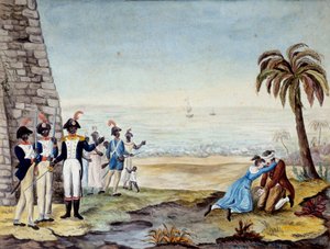Hinrichtung eines Siedlers während des Aufstands in Santo Domingo 1791 von Unknown artist