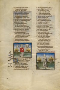 Weibliche Personifikationen von Habgier und Langeweile