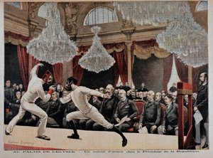 Fechten: ein Angriff - in „Le Petite Journal“ vom 09.06.1895