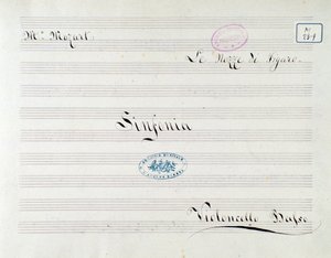 Erste Seite der Partitur für das Cello in Le nozze di Figaro, Oper von Mozart (19. Jahrhundert) von Unknown artist