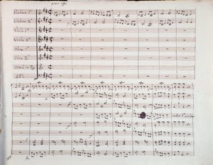 Erste Seite der Partitur der Sechsten Symphonie von Luigi Boccherini
