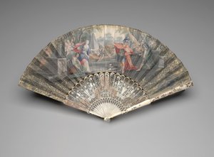 Faltfächer mit Jephta, der seine Tochter trifft, ca. 1740er-50er