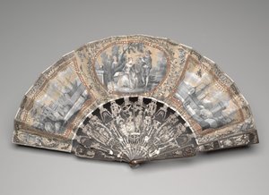 Faltfächer mit Grisaille-Szenen, ca. 1780er von Unknown artist