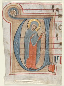 Fragment aus einem Graduale mit historisierter Initiale (V): Die Jungfrau Maria von Unknown artist