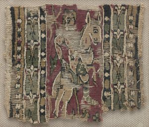 Fragment eines Clavus mit Mann zu Pferd