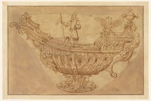 Fragment eines Entwurfs für ein Nef oder Fantastisches Mittelstück in Form eines Bootes