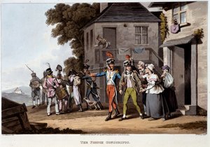 Französische Wehrpflichtige, ca. 1814 - in Historische, militärische und marine Anekdoten und Vorfälle, die den Waffen Großbritanniens und ihrer Verbündeten widerfuhren, endend in Waterloo von Edward Orne von Unknown artist