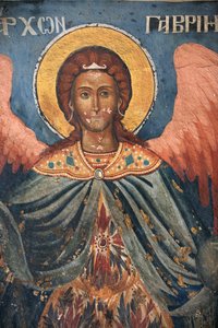 Fresko in der Kirche des Koutloumousiou-Klosters, Berg Athos, Griechenland, 2006