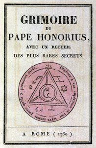Frontispiz des Grimoires von Papst Honorius zur Beschwörung von Dämonen.