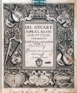 Frontispiz von del sonare sopra il basso von Agostino Agazzari von Unknown artist