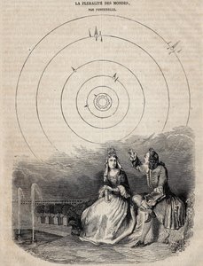 Frontispiz der „Pluralität der Welten“ von Bernard Le Bouyer (Le Bovier) de Fontenelle (1657-1757) (Gravur von Bernard Picard, 1756) von Unknown artist