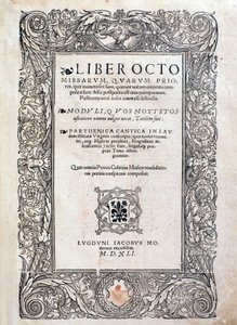 Frontispiz aus Liber octo missarum (1541) von Unknown artist