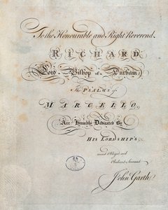 Frontispiz von „Die Psalmen“ von Benedetto Marcello