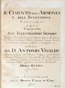Frontispiz der Partitur des Violinkonzerts V in Il cimento dell
