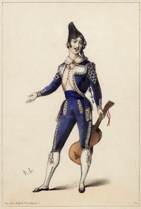 Giorgio Ronconi in der Rolle des Figaro in Gioacchino A. Rossinis Oper Der Barbier von Sevilla