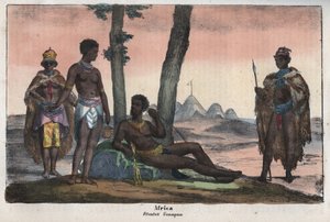 Gonqui-Hottentotten vom Kap - Gravur aus „Usi e Costumi di Tutti i Popoli dell