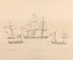 HM Yacht Der Prinzregent und ihr Schiffsboot von Unknown artist