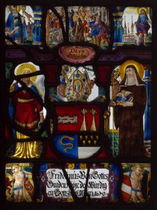 Heraldiktafel mit den Wappen von Fridoinus Summerer, Abt von Muri, Schweiz von Unknown artist