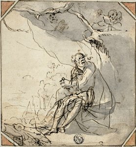 Einsiedlerheiliger in der Höhle von Unknown artist